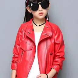 BAESD Unisex Kids Lightweight Leather Jacket-picture-32