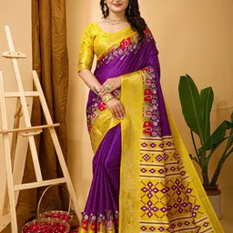 Mitera Floral Zari Art Silk Banarasi Saree-image-90