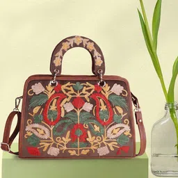 VELUCIA Women Floral Textured Structured Handheld Bag-picture-9