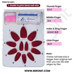 BEROMT Set Of 12 Salon Finish Press On Nail Tip With Application Kit -Shade 785 image 5