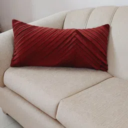 THROWPILLOW Maroon Embellished Velvet Square Cushion Covers-image-60