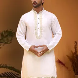 Jompers Ethnic Motifs Embroidered Chikankari Straight Kurta-image-30