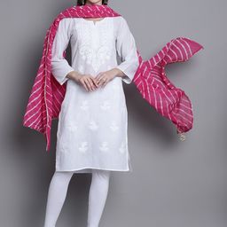 SOUNDARYA Leheriya Printed Gotta Patti Chiffon Dupatta-image-90