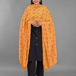 Apratim Women Orange Ethnic Motifs Printed Dupatta-38