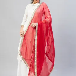 InWeave Women Red Solid Gota Work Dupatta-picture-49