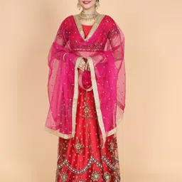 NAMASKAR Ethnic Motifs Embroidered Dupatta-picture-54