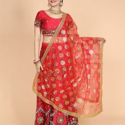 NAMASKAR Ethnic Motifs Embroidered Dupatta-image-30