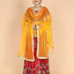 NAMASKAR Ethnic Motifs Embroidered Dupatta-picture-46