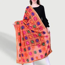 SWI Stylish Phulkari Embroidered Dupatta-picture-41
