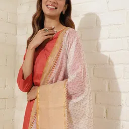 Fabindia Woven Design Cotton Silk Dupatta with Zari-picture-16
