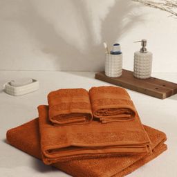 Monte Carlo Orange 4 Pieces Pure Cotton 380 GSM Bath Towels-26