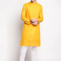 DEVOILER Men Thread Work Summer Sheers Kurta-image-71