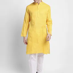 DEVOILER Men Thread Work Summer Sheers Kurta-image-95