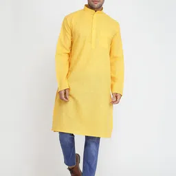 ROYAL KURTA Men Yellow Kurta-image-40