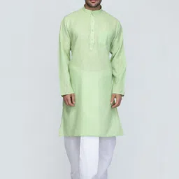 ROYAL KURTA Mandarin Collar Cotton Kurta-image-74