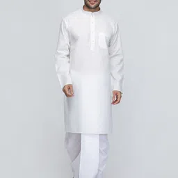 ROYAL KURTA Mandarin Collar Cotton Kurta-image-81
