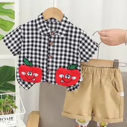 POP STREET KIDS Boys Checked Shirt With Shorts-image-60