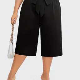 DressBerry Women Solid Regular Fit Mid-Rise Pleated Culottes Trousers-image-90