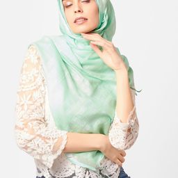 Dupatta Bazaar Women Sea Green Linen Dupatta-44
