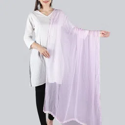 Seva Chikan Crochet Embroidered Dupatta with Mukaish-7
