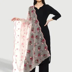 SWI Stylish Floral Printed Organza Dupatta-image-87