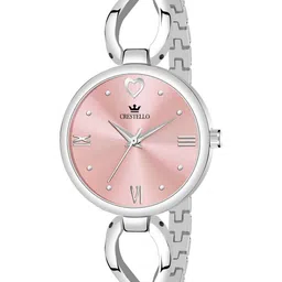 CRESTELLO Women Pink Dial Stainless Steel Bracelet Style Analogue Watch CR-DZL132-image-35