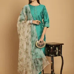 Anouk Printed Regular Kurta With Trousers & Dupatta-10