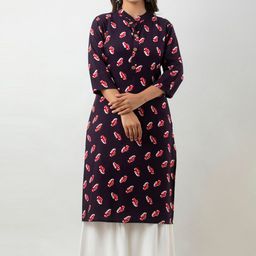MAUKA Women Maroon Floral Printed Kurta with Sharara-29