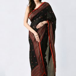 Vipra Designer Ethnic Motifs Printed Jute Cotton Saree-10