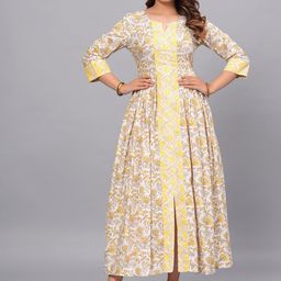 JAIPURI COLLECTION Floral Printed Cotton Anarkali Kurta-image-15