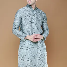 Sanwara Geometric Printed Mandarin Collar Cotton Straight Kurta-image-5