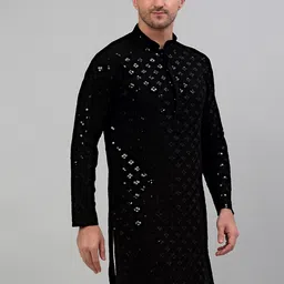 Jompers Chikankari Embroidered Sequinned Kurta-image-50