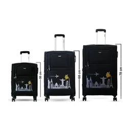 Timus Set Of 3 Salsa Plus Soft Luggage Printed Trolley Bag image 2