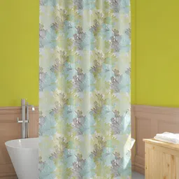 ArtzFolio Blue & Green Floral Printed Waterproof Shower Curtain-image-69