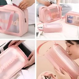 Ajabh Peach-Coloured Set of 3 Regular Makeup Organiser Organisers image 4