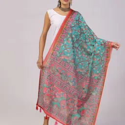 Kaizen TEXO FAB Ethnic Motifs Printed Linen Dupatta-picture-14