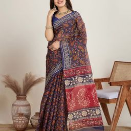 SHANVIKA Kalamkari Pure Cotton Saree-image-74