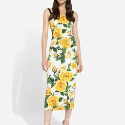 Attire Empire Floral Print Bodycon Midi Dress-picture-46