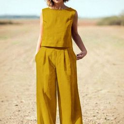 StyleCast Round Neck Top With Trousers Co-Ords Set-8