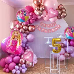 Special You 74-Pcs Pink Barbie Theme Birthday Decoration Kit-image-42