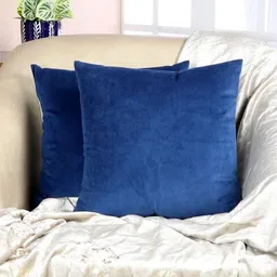 Decoghar Blue 2 Pieces Velvet Square Cushion Covers-26