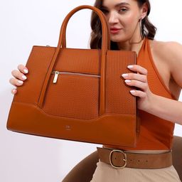 itti Textured PU Oversized Structured Handheld Bag-12