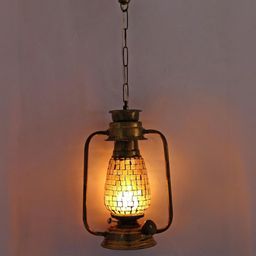 Somil Vintage Kerosene Lantern Style Hanging Lamp, LED Compatible with Multicolor Metal Fixture. B22 (Pin Type) Holder, Dimensions: 20 X 13 X 70 Cm, Pack of 4-image-89