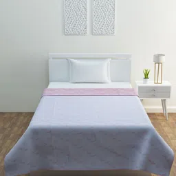 BLUSH Pink & Grey Mild Winter 350 GSM Single Bed Dohar-image-80