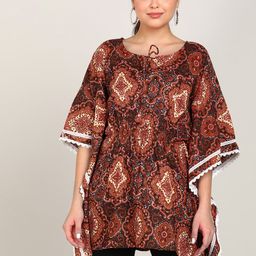 VAHSON Ethnic Motifs Printed Flared Sleeves Pure Cotton Kaftan Kurta-9