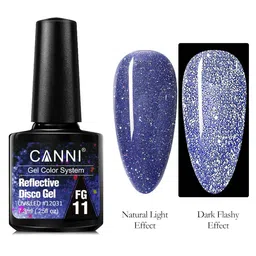 CANNI Reflective Disco Gel Sparkle Soak Off UV & LED Nail Polish 7.3 ml - Shade FG11-image-29