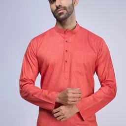 BELLAZO Thread Work Cotton Mandarin Collar Khadi Straight Kurta-picture-37