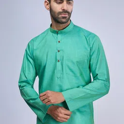 BELLAZO Mandarin Collar Cotton Strigth Kurta-picture-43