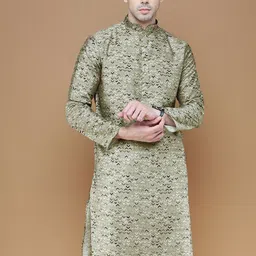Sanwara Geometric Printed Mandarin Collar Cotton Straight Kurta-image-47