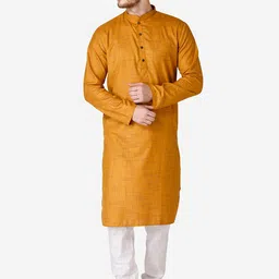 TABARD Men Yellow Printed Kurta-image-74